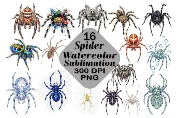 Download Spider Watercolor Sublimation - Spider Collection