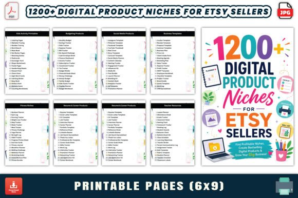 Download 1200+ Digital Product Niches for Etsy Se - Digital product Collection