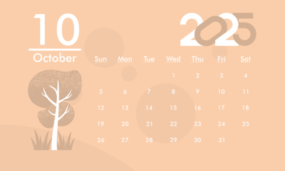 Download October of 2025 Minimalist Calendar - Premium Bundle