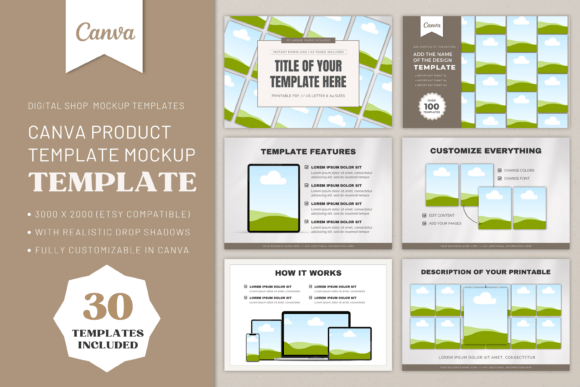 Download Digital Product Mockup, Canva Mockup - Premium Resources