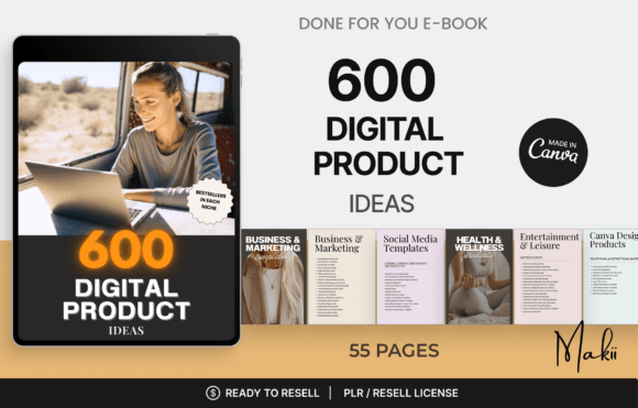 Download 600 Digital Product Ideas, Canva - Digital product Collection
