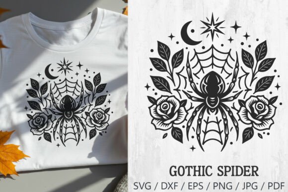 Download Gothic Spider Web Roses SVG Cut File - Spider Collection