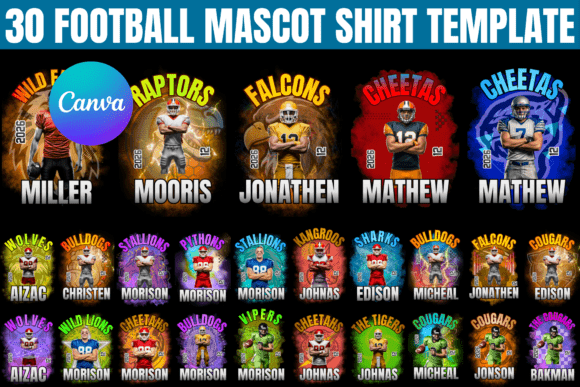 Download Football Mascot Shirt Canva Template - Football mascot shirt Collection