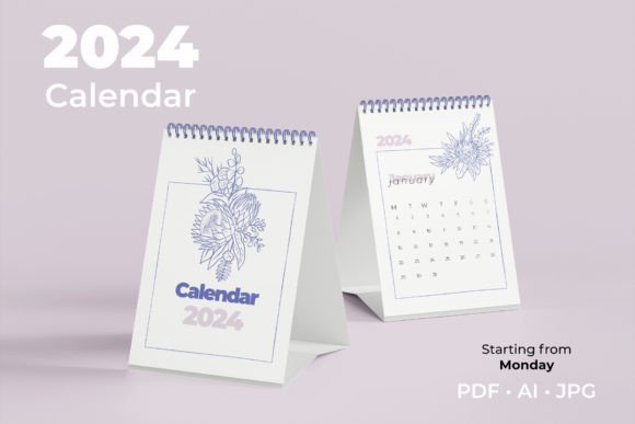 Download Floral Minimalist Calendar Template - Premium Bundle